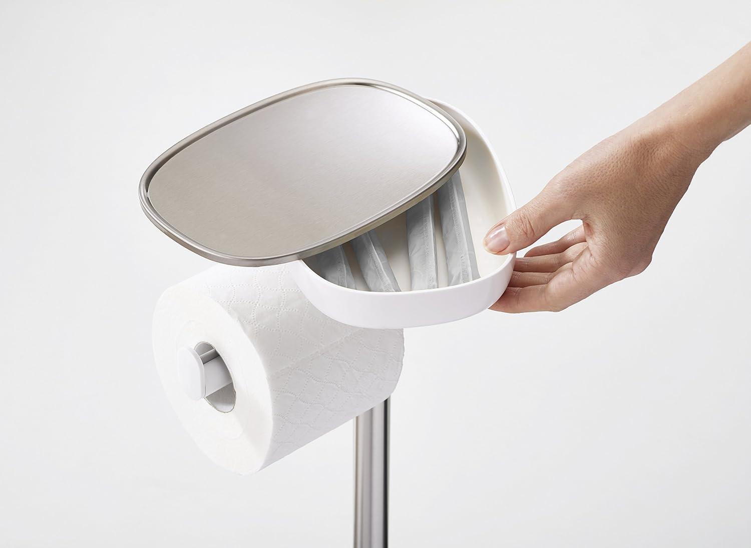 Joseph Joseph EasyStore Plus Free Standing Toilet Paper Holder with Flex Steel Toilet Brush