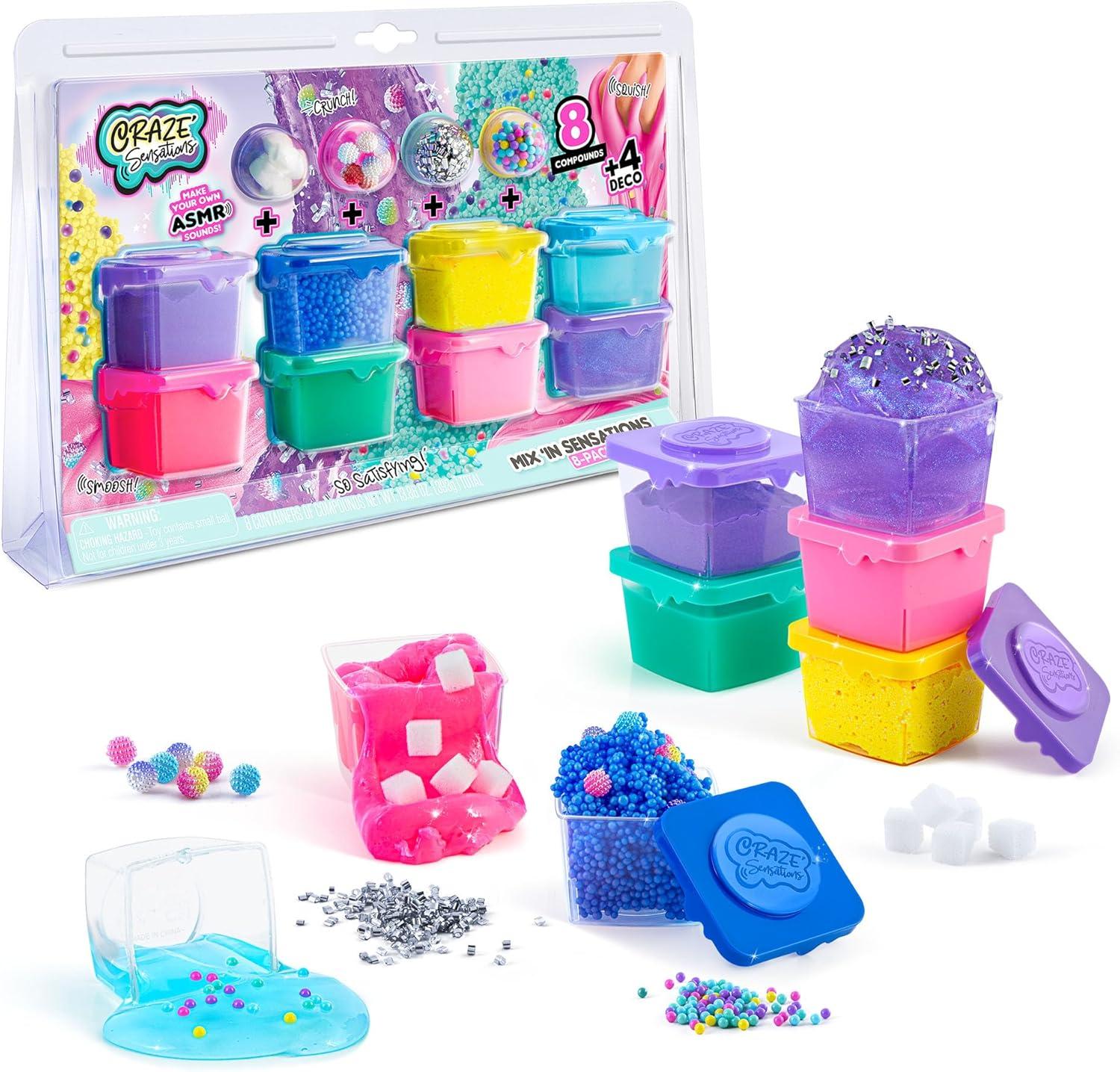 Canal Toys Craze’ Mix 'in Sensations Multicolor 8 Pack; Make your own ASMR Sounds; Awesome Effects and Sensations; includes 8 Different Compound Sensations, 8 Storage Containers, 8 Deco Mix'