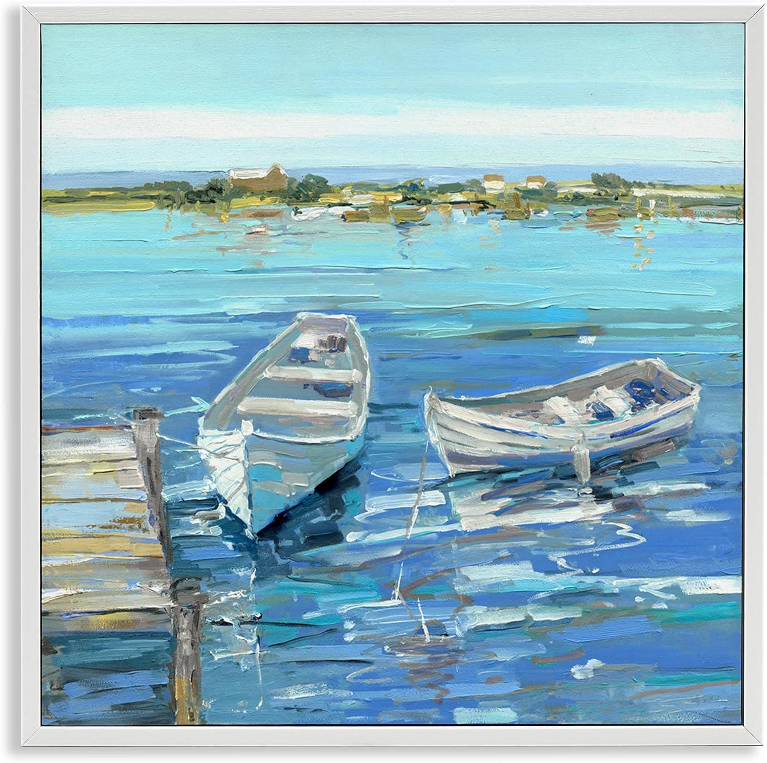 Stupell Industries " Serene Rowboats Ocean Dock " by Sally Swatland Painting Print