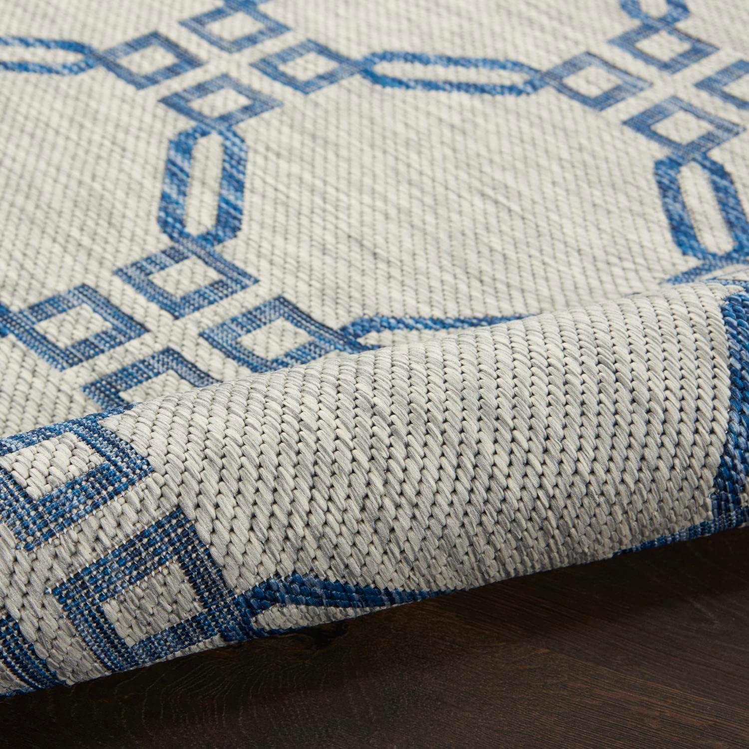 Nourison Garden Party GRD02 Indoor/outdoor Area Rug - Ivory Blue 2'2" x 7'6"
