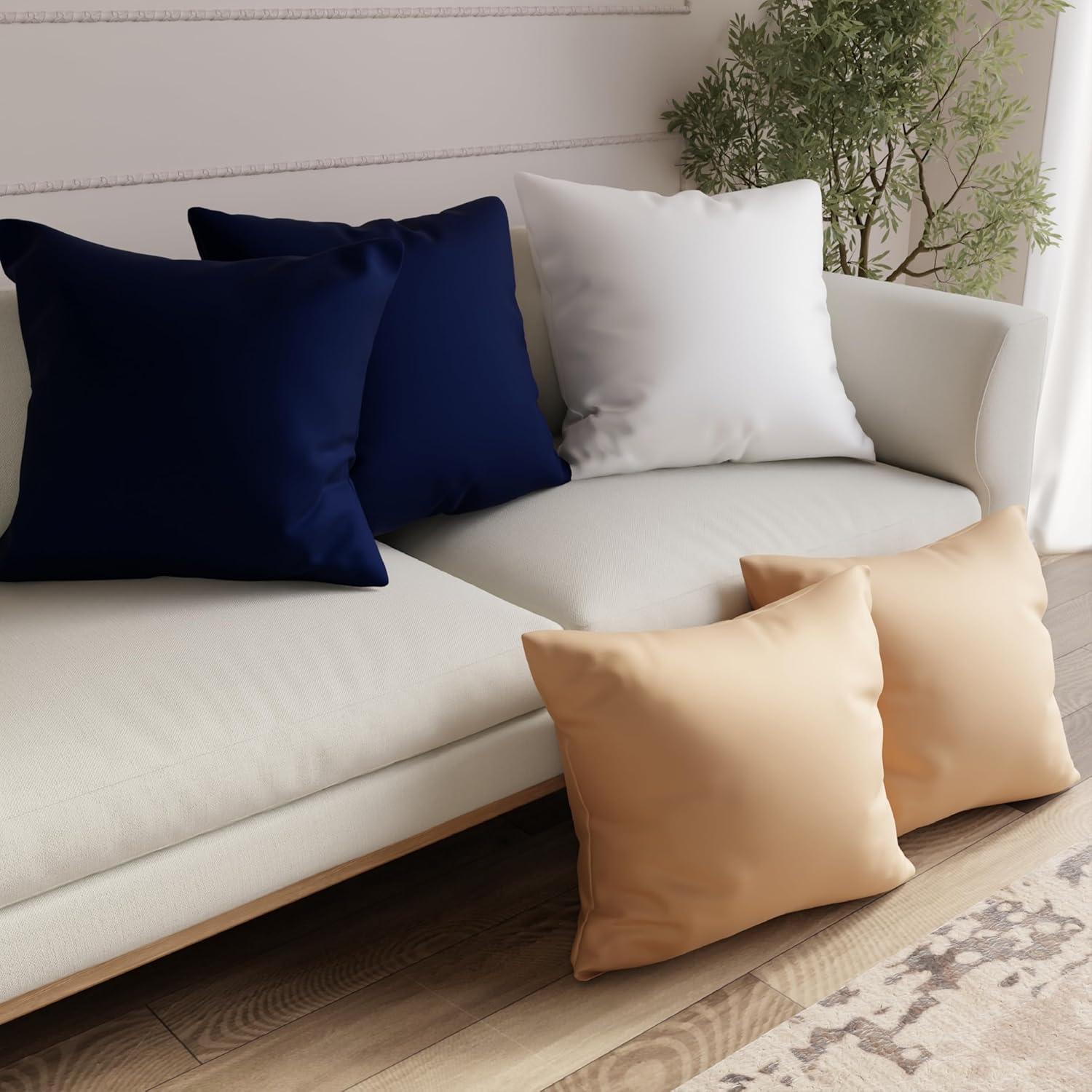 Nmkwnr 2 Pack Soft Velvet Throw Pillow Covers Solid Square Pillow Cases Modern Cushion Covers Case for Sofa Car Office Living Room, 18x18inch
