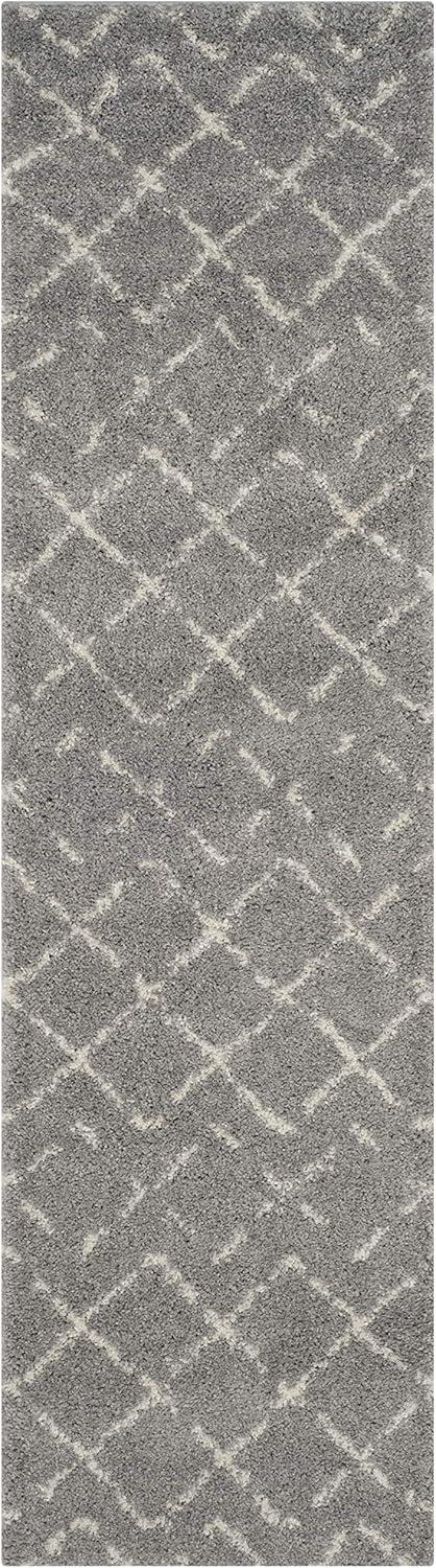 SAFAVIEH Arizona Zarif Geometric Shag Area Rug, Ivory/Beige, 11' x 11' Square