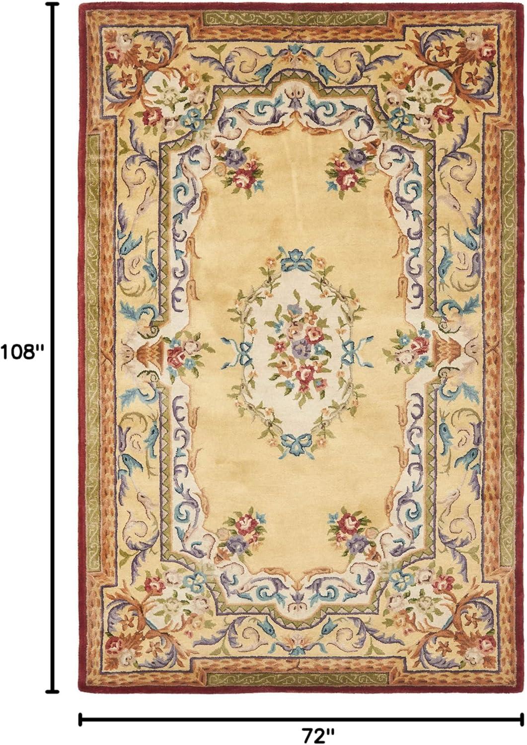 SAFAVIEH Empire Kathleen Floral Wool Area Rug, Gold, 6' x 9'