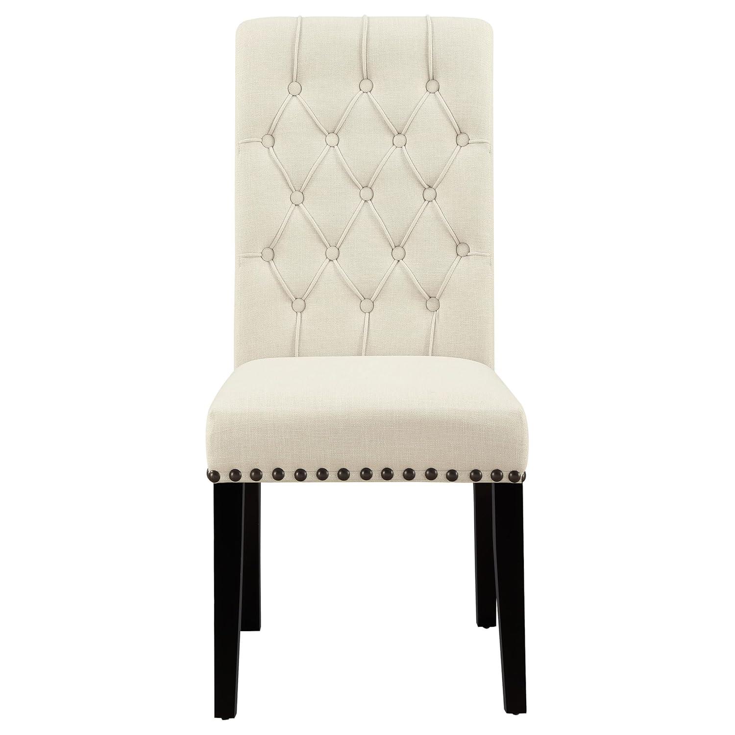 Coaster Mapleton Tufted Upholstered Fabric Dining Chairs in Beige