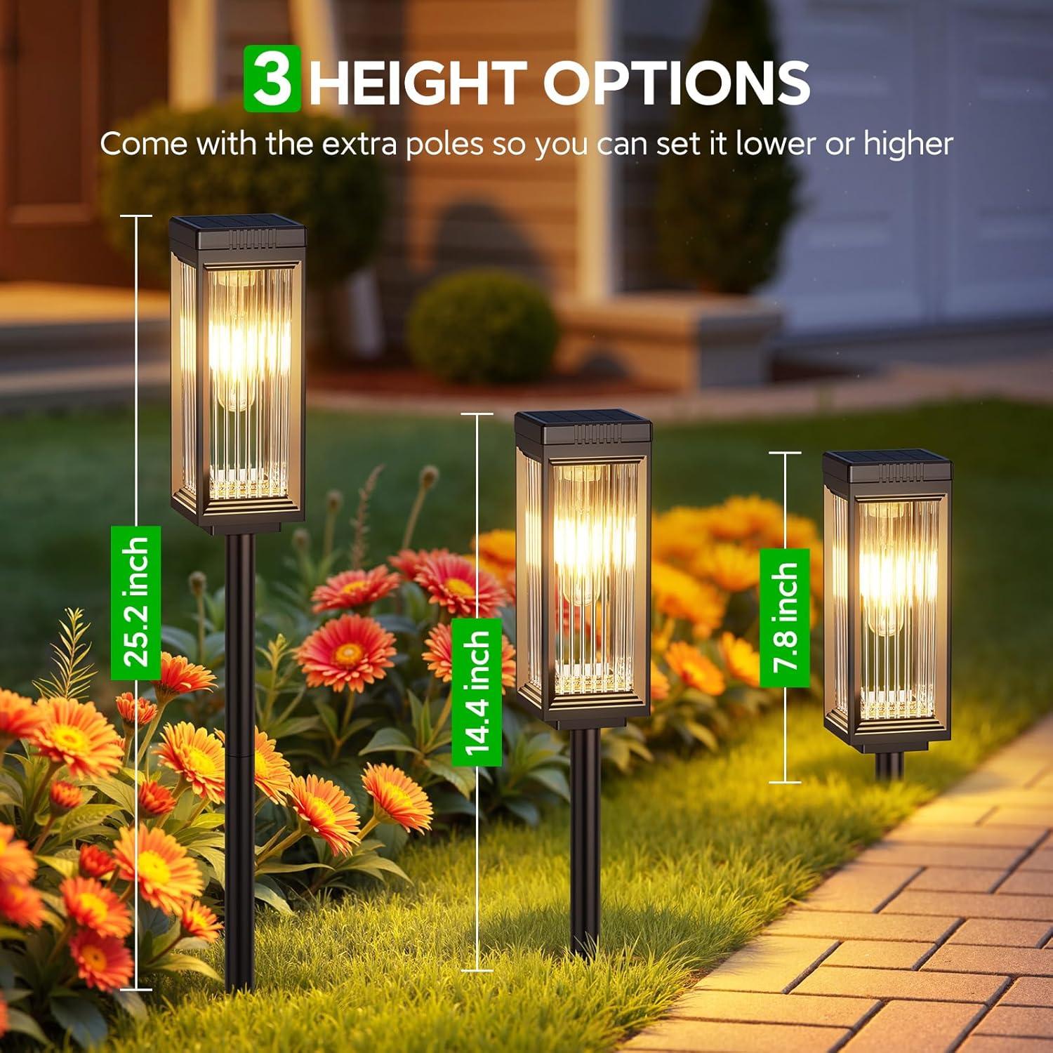 ELECLINK Solar Pathway Lights Outdoor, 2 Pack Upgraded Solar Lights Outdoor Waterproof, Bright Up to 15 Hrs Auto On/Off Garden Light for Yard Patio Lawn Path Walkway Driveway Outside Decor KEF16