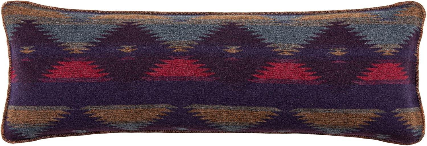 Gila Wool Blend Purple Yarn Dye Aztec Design Western Southwestern Lodge Throw Pillow