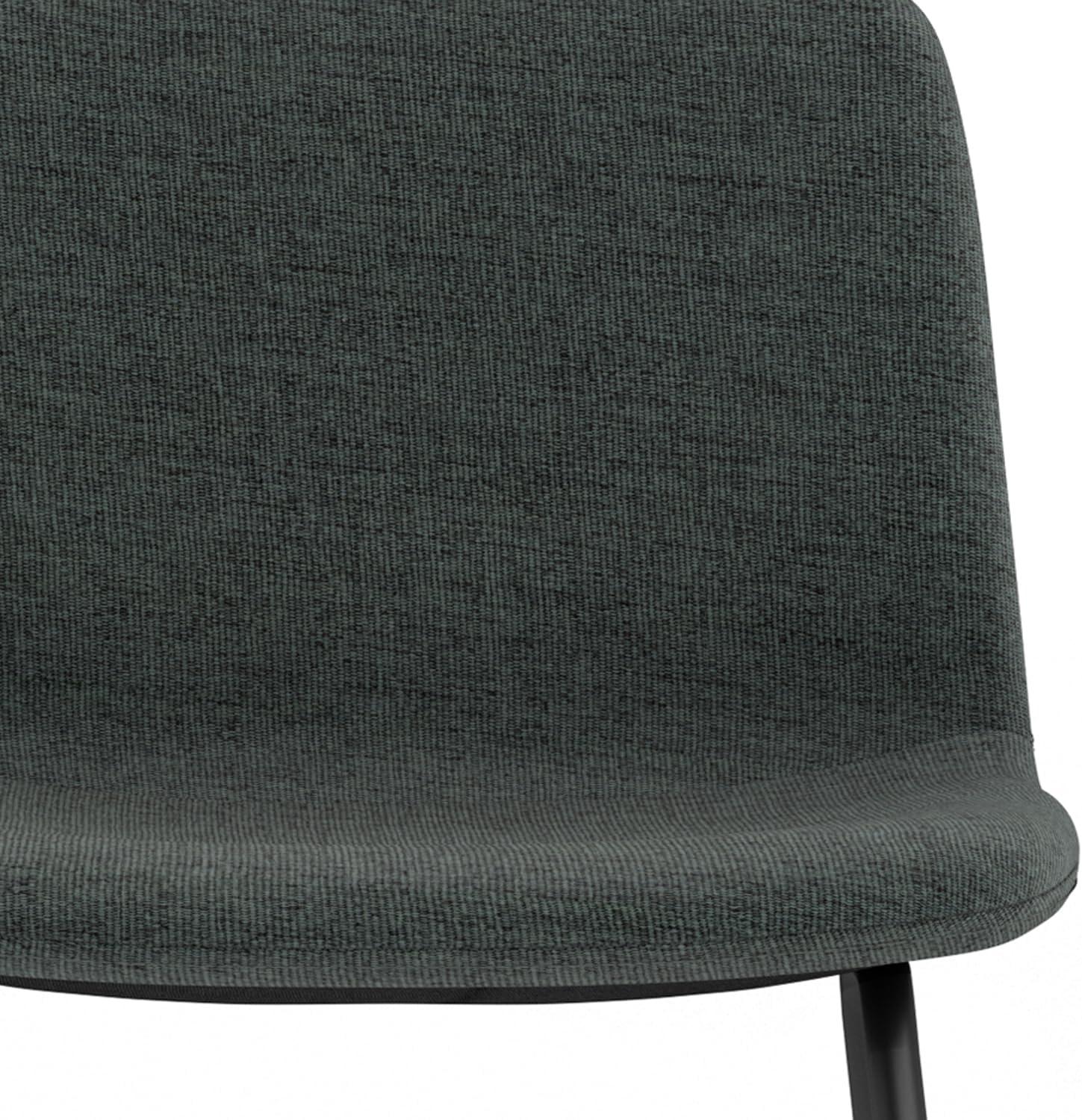 Simpli Home Wilcox Bar Stool in Charcoal Grey Woven Fabric