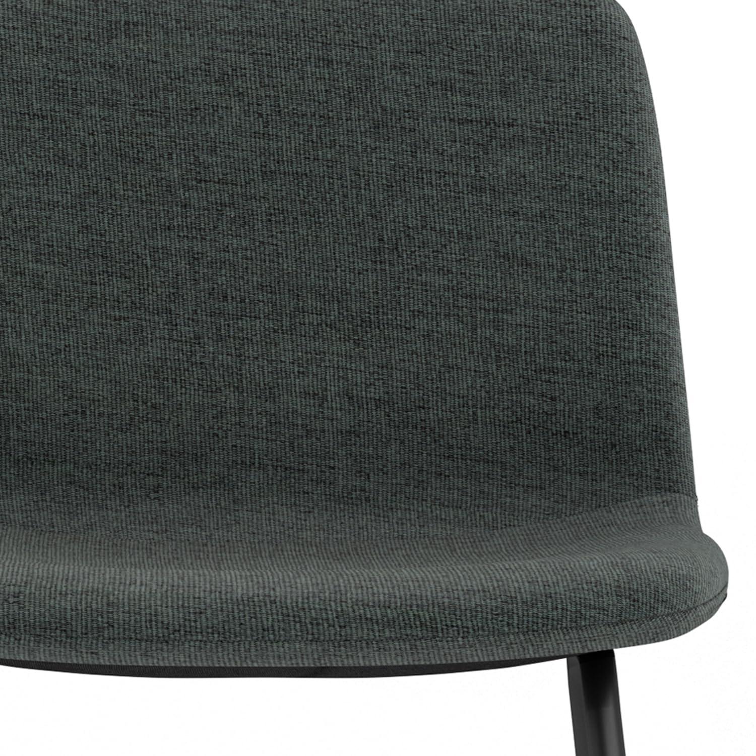 Simpli Home Wilcox Bar Stool in Charcoal Grey Woven Fabric