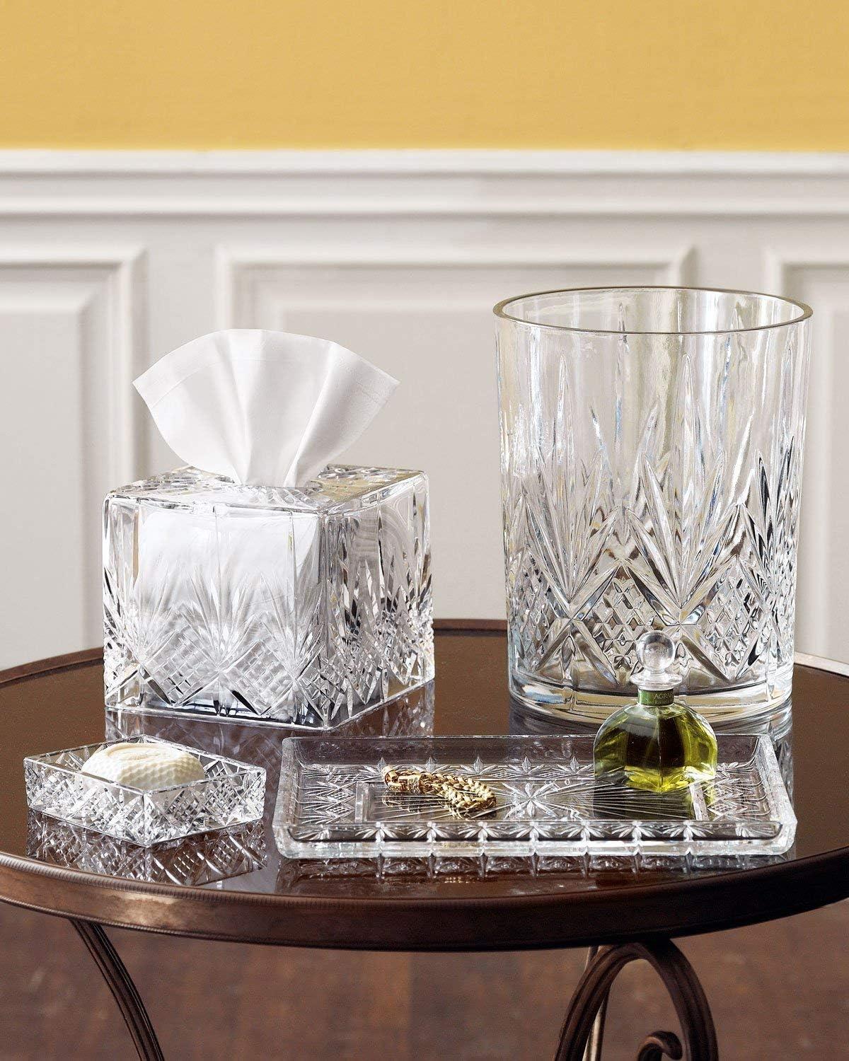 Godinger Dublin Clear Crystal Tissue Box