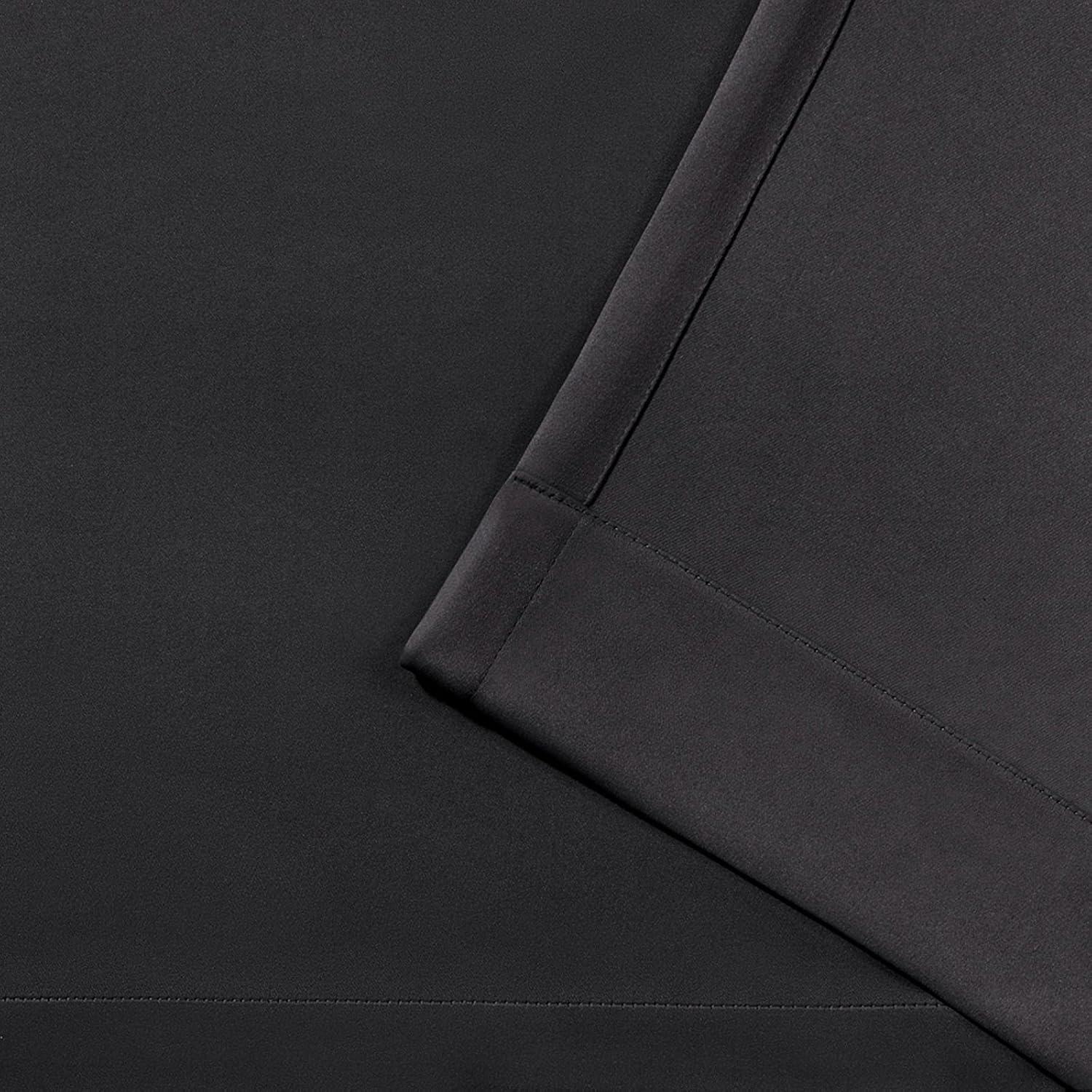 Charcoal Polyester Blackout Grommet Curtain Panel for Patio Doors