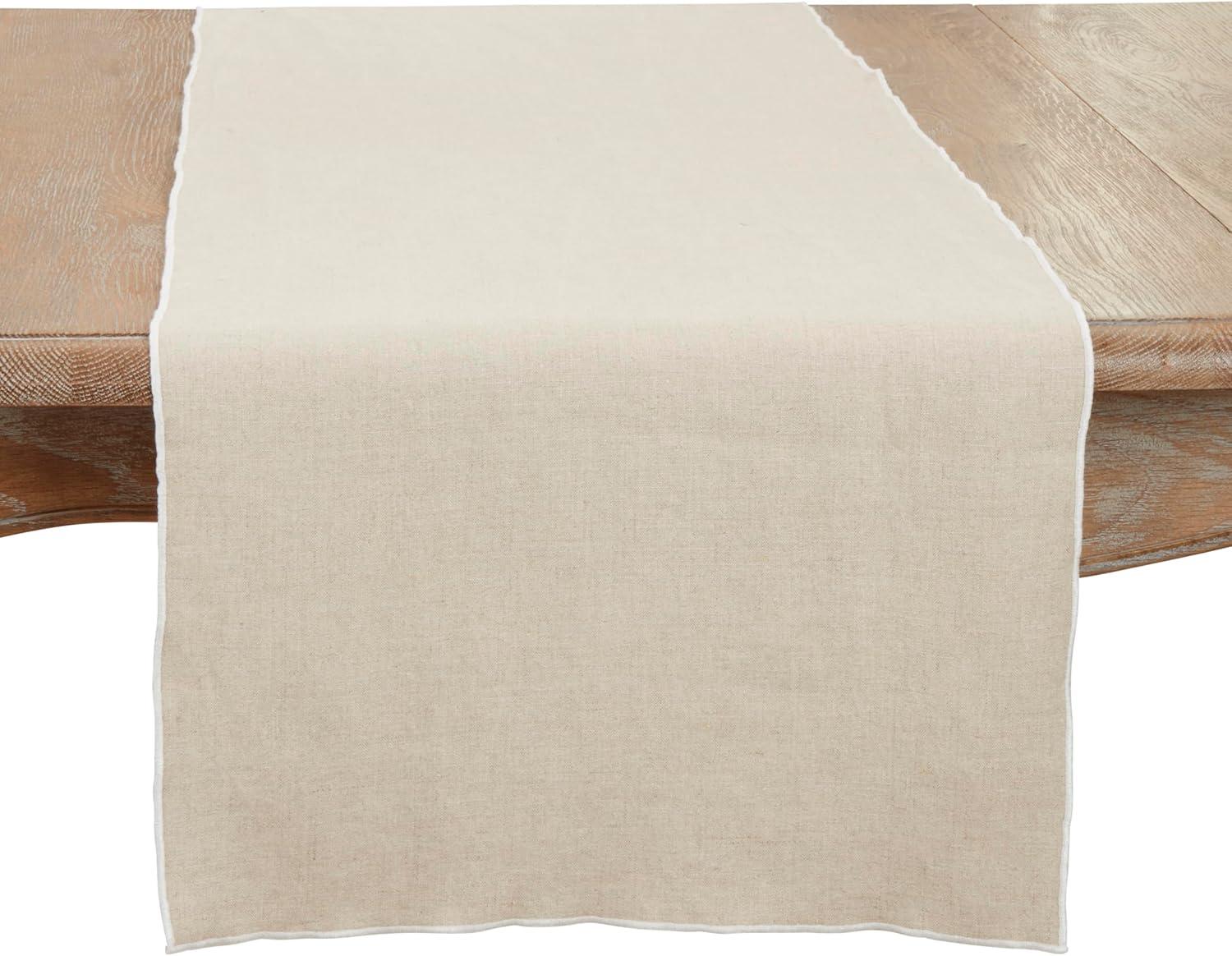 Saro Lifestyle Stonewashed Stitched Edge Table Runner