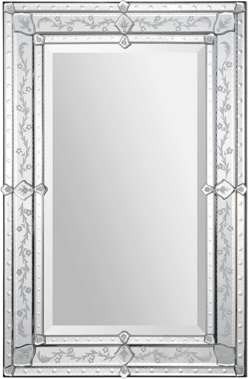 Renwil Vincenzo Mirror with Etched Pattern Frame