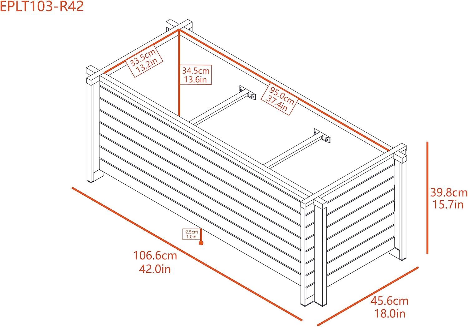 EcoFLEX Beige Composite 42" Wide Outdoor Planter Box