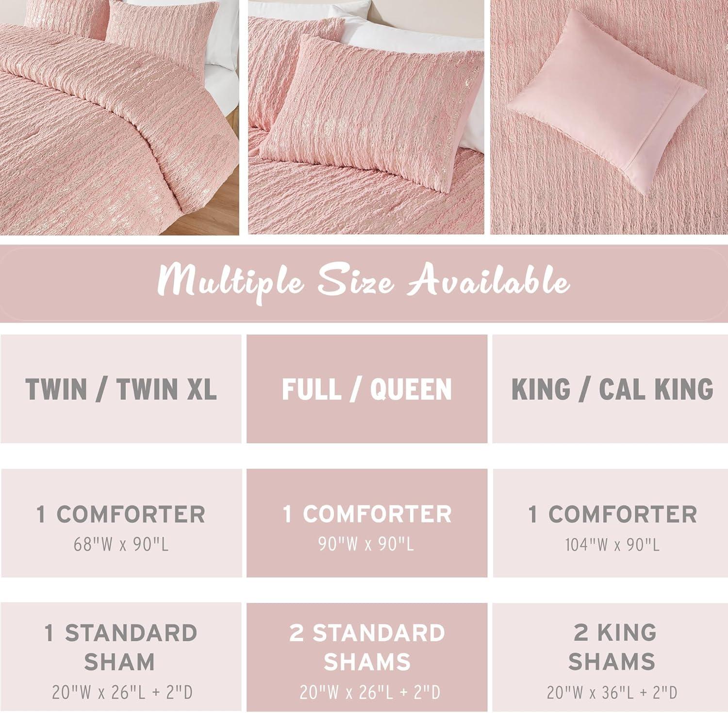 510 Design Metallic Print Faux Fur Comforter Set