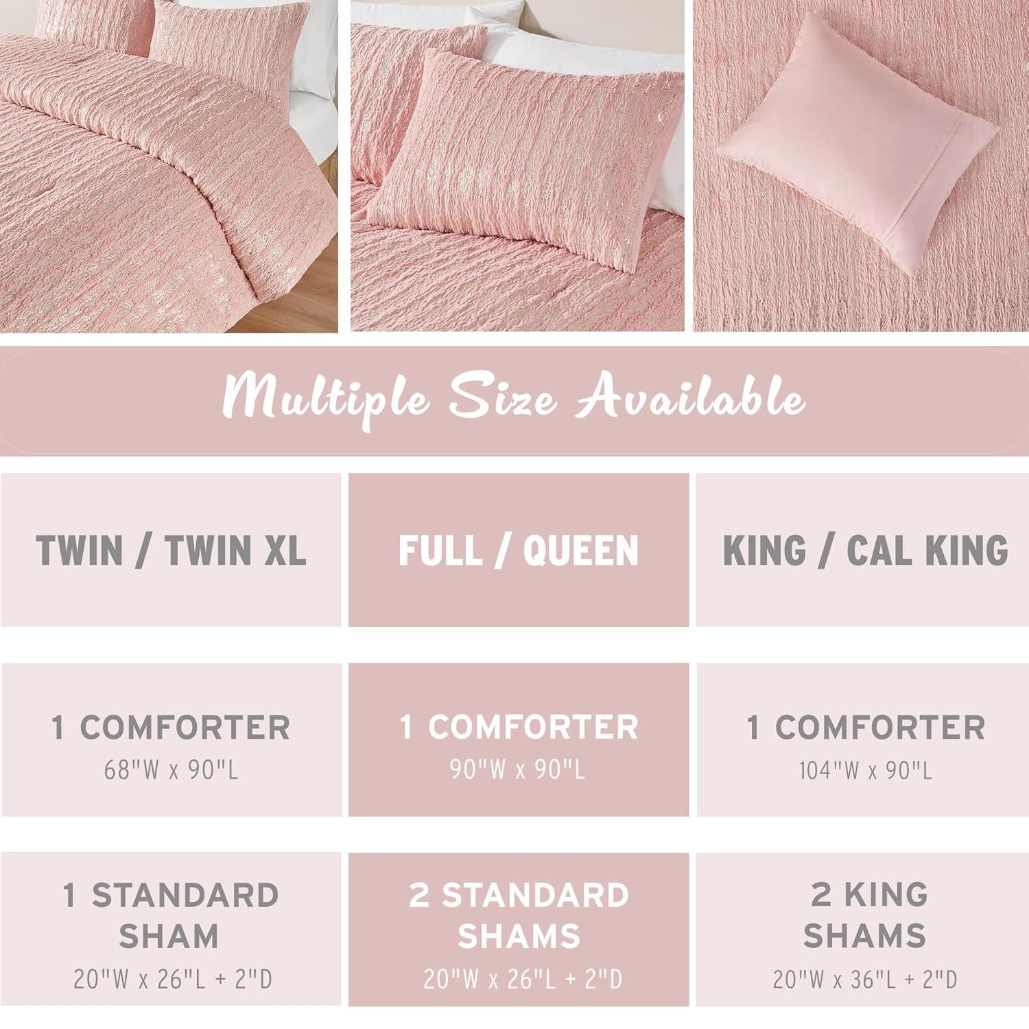 510 Design Metallic Print Faux Fur Comforter Set