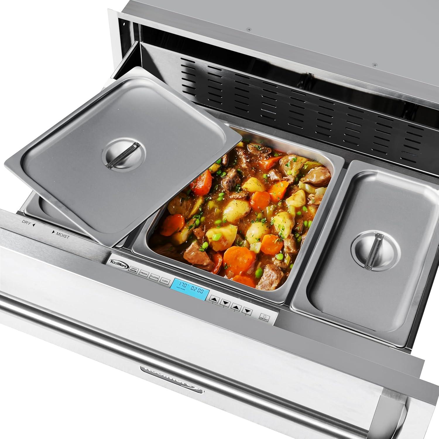 30 in. Warming Drawer with Three Compartments in Stainless-Steel (KM-RWD-30SS)