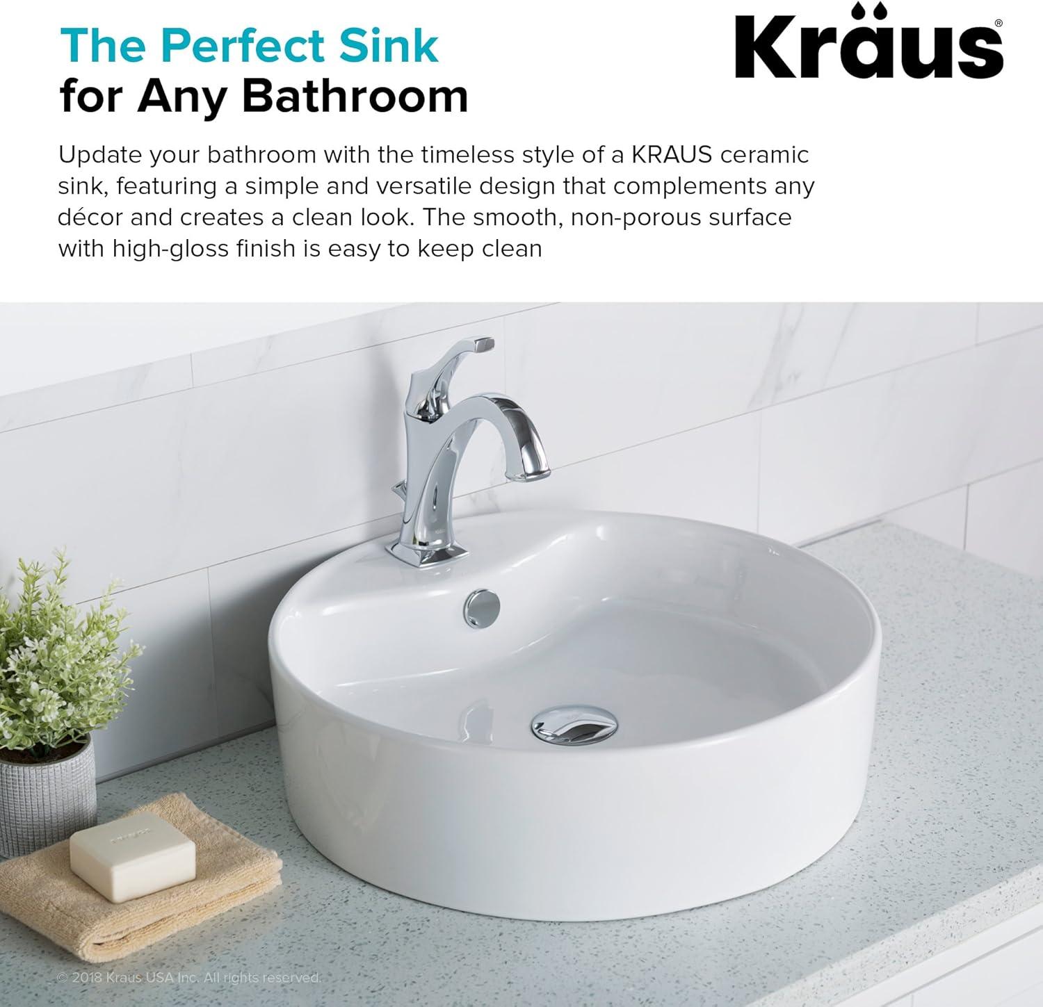 Thin ceramics Circular Vessel Bathroom Sink with Overflow