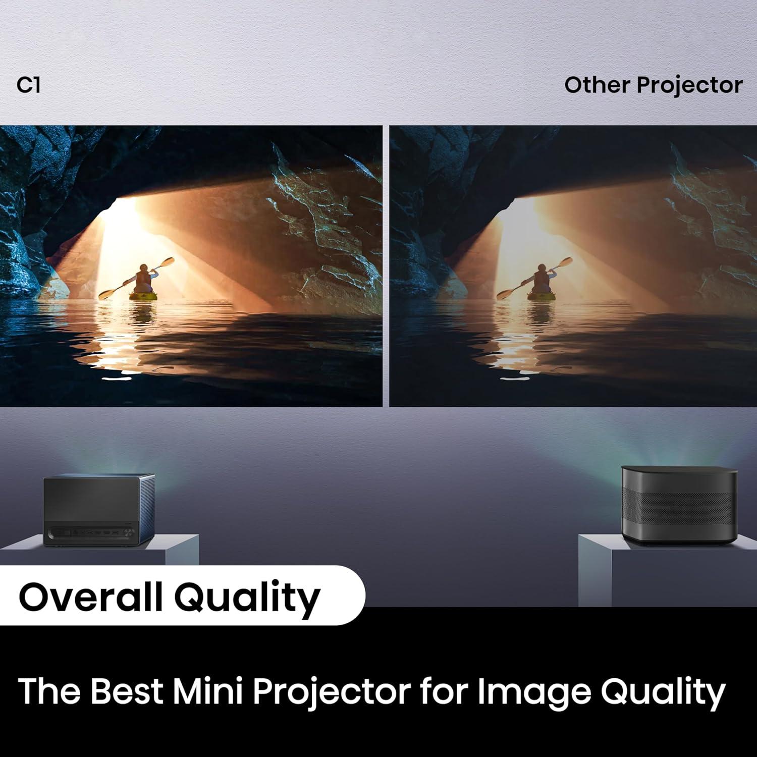 Hisense C1 Trichroma Laser 4K UHD Mini Projector with Dolby Vision, Dolby Atmos, & 1,600 Lumen Brightness