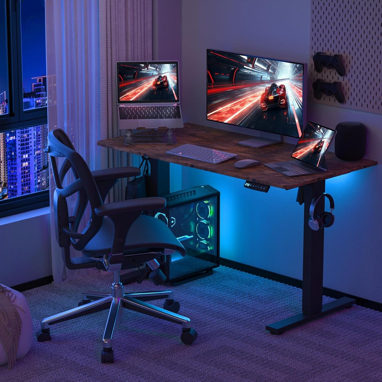 Vivo VIVO 55" x 24" Electric Sit Stand Desk, Height Adjustable Workstation (E155TB series)