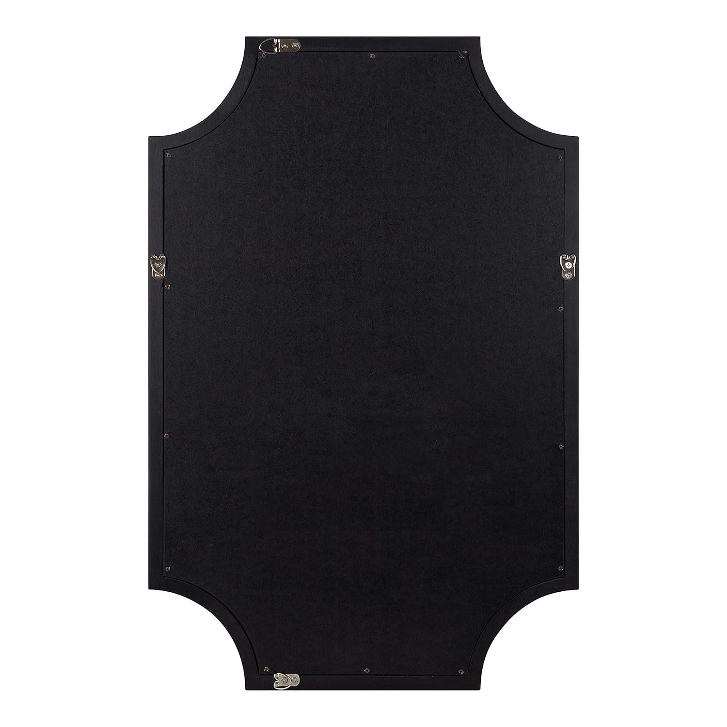 20" x 30" Hogan Scallop Wall Mirror Black - Kate & Laurel All Things Decor: MDF Frame, Easy Wall Mount