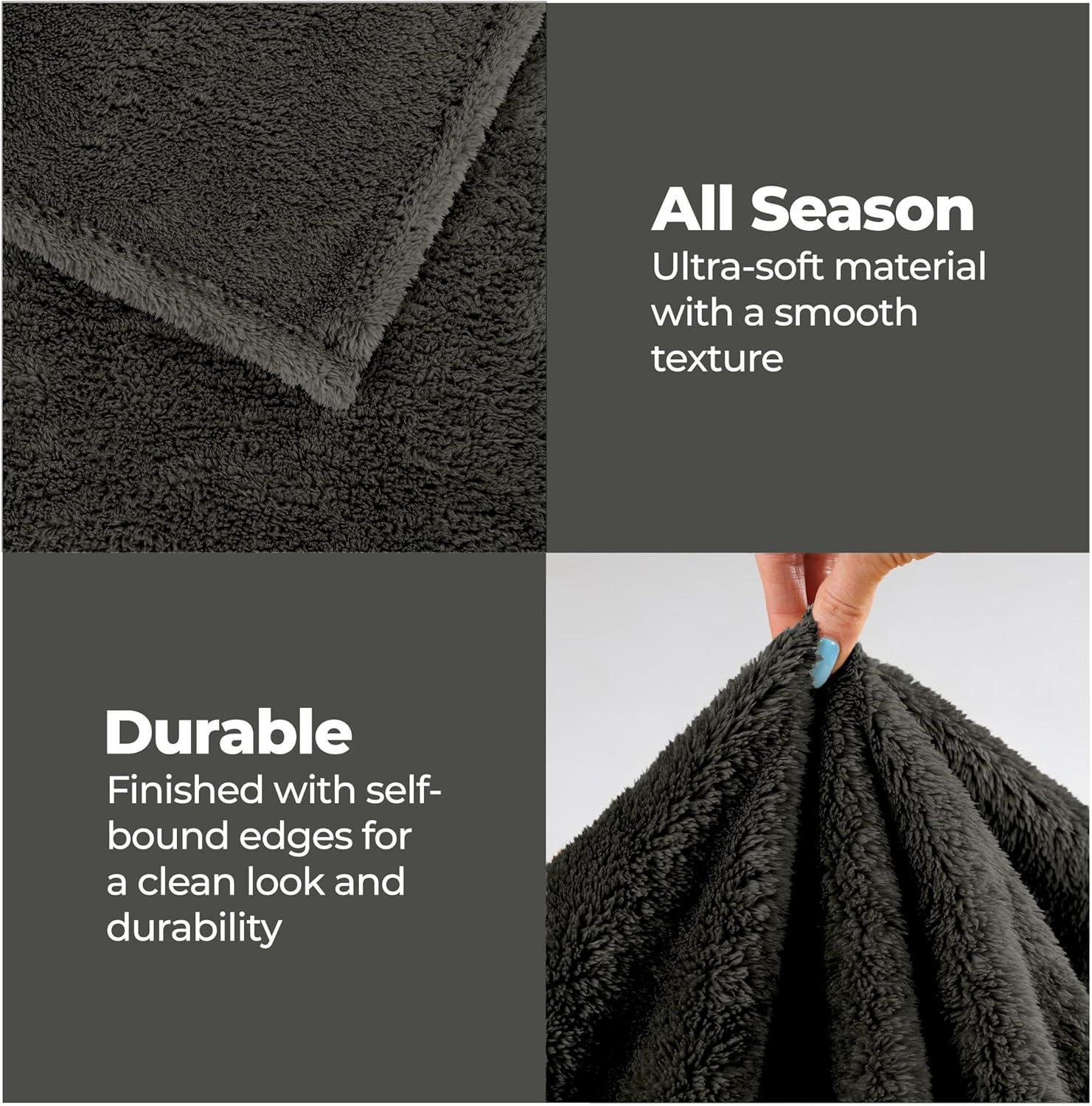 Superior Superior Solid Polyester Reversible All-Season Fleece Throws Blanket