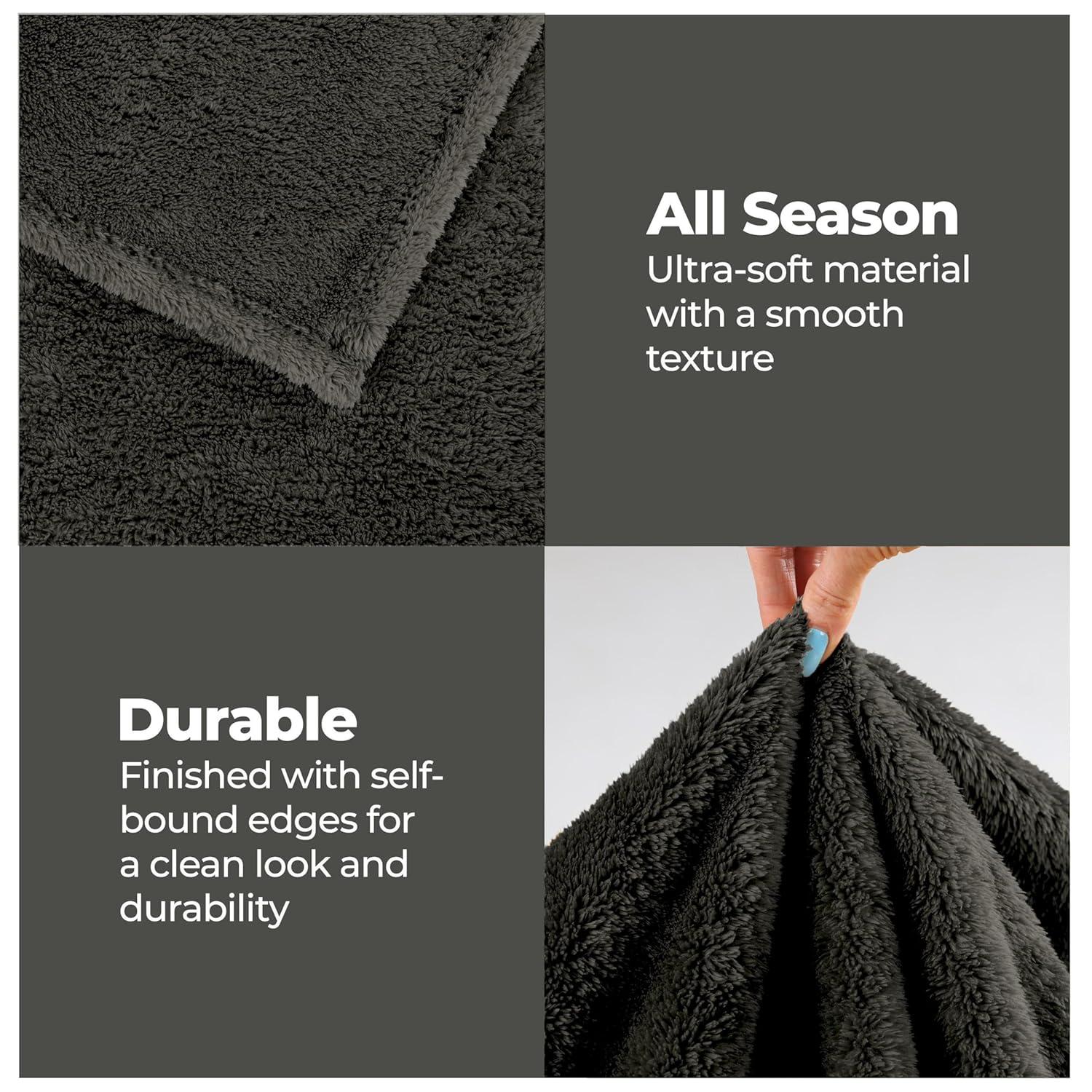 Superior Superior Solid Polyester Reversible All-Season Fleece Throws Blanket