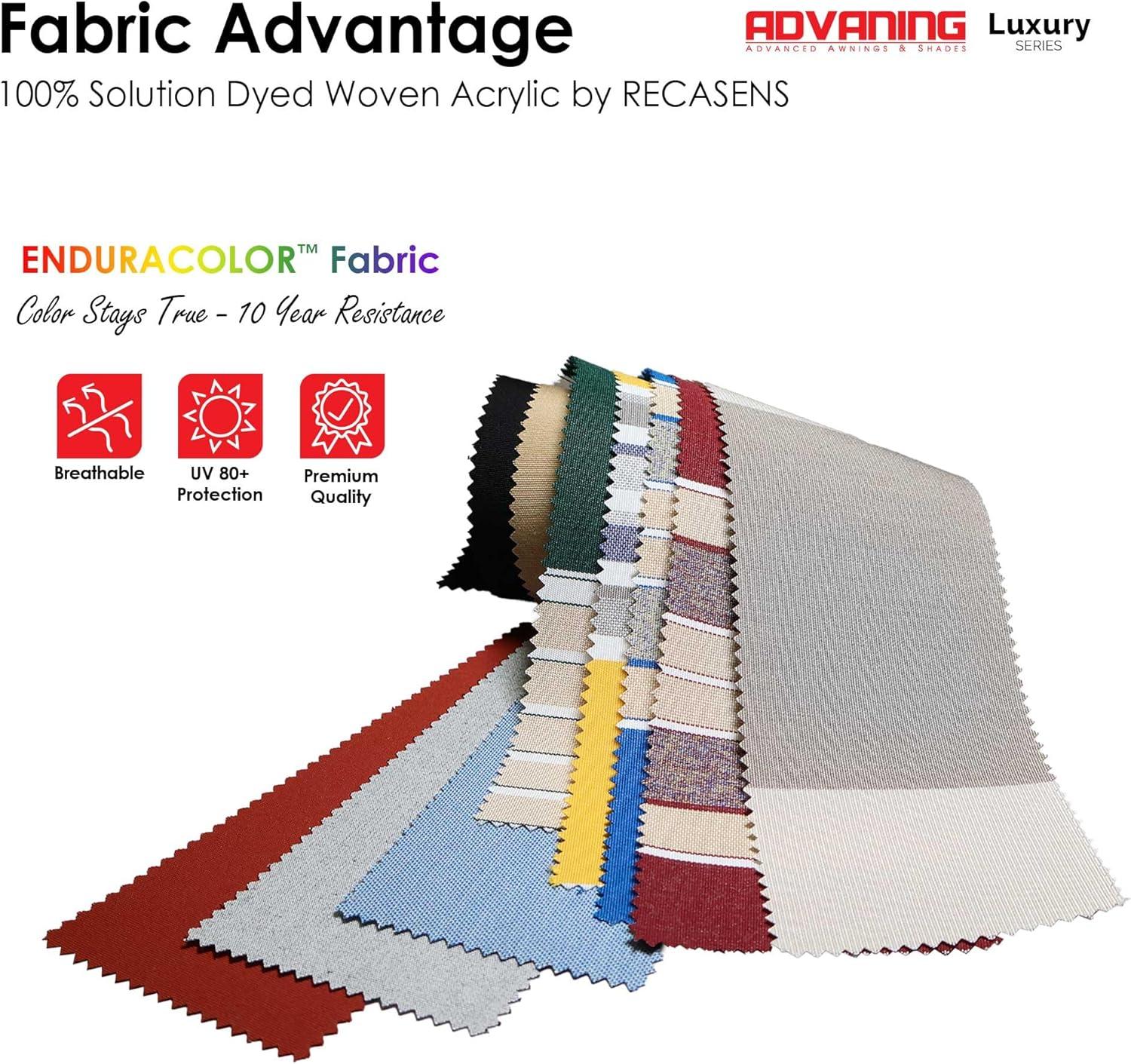 Advaning 10.5'' Fabric, Metal Cover Retractable Patio Awning