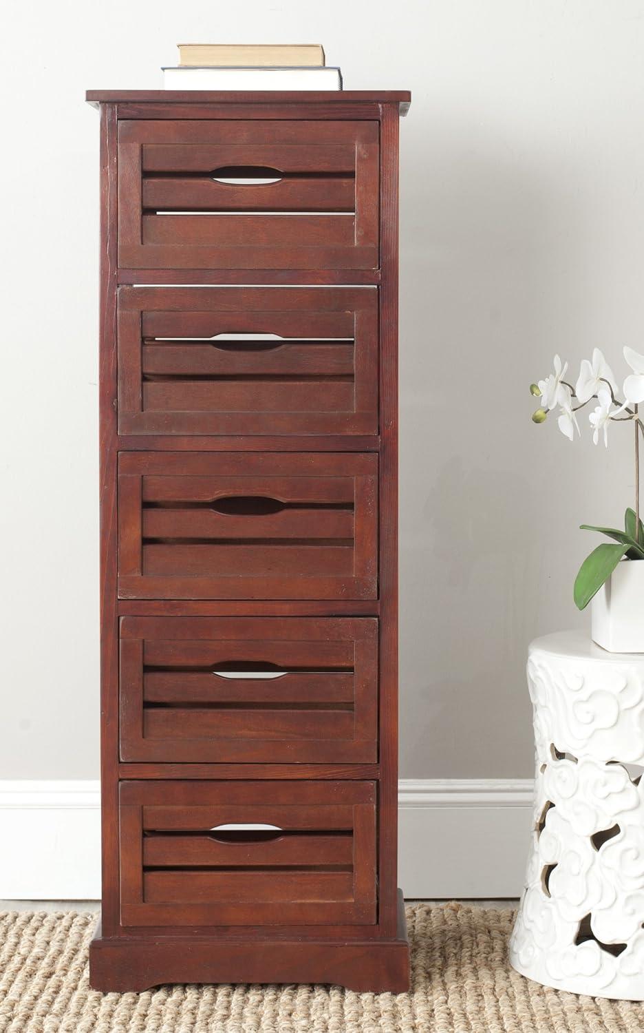 Coastal Charm Cherry Pine 5-Drawer Lingerie Cabinet