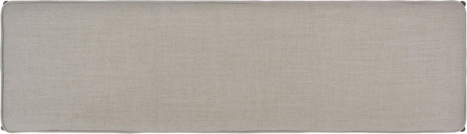 Kara Cushioned X Bench - Light Grey Linen/Black - Safavieh