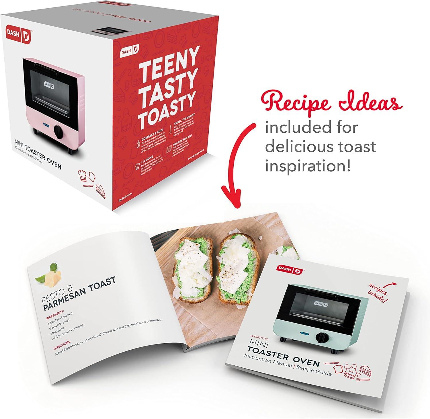 Pink Compact Mini Oven with Automatic Shutoff