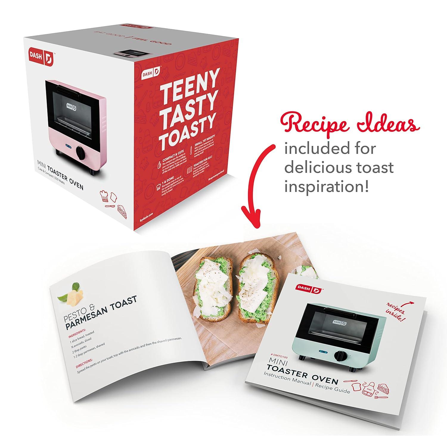 Pink Compact Mini Oven with Automatic Shutoff