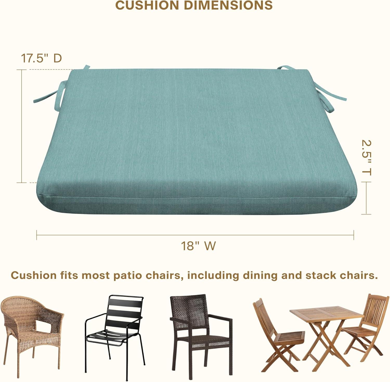 Honeycomb Outdoor Universal Seat Cushion (2-Pack) - Textured Solid Coastal Blue