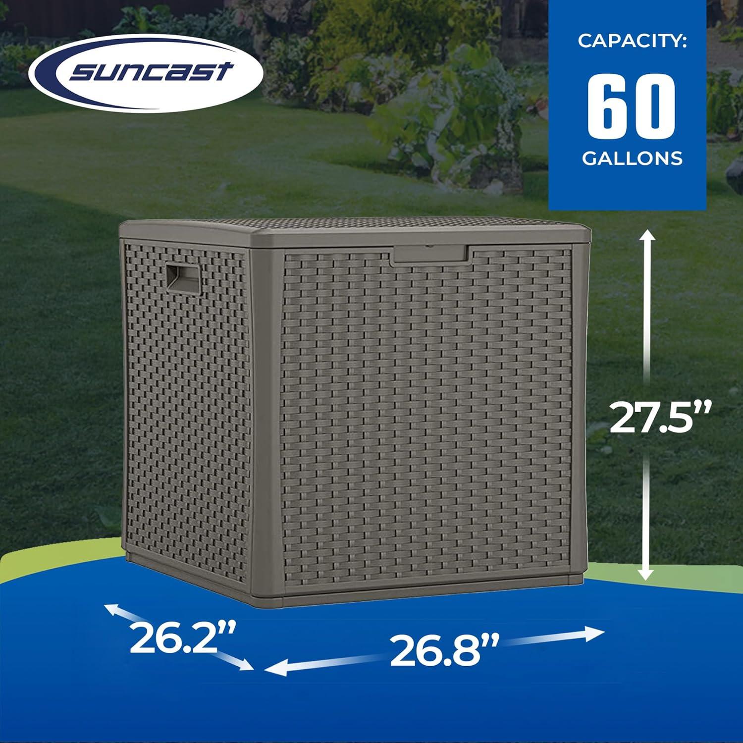 Suncast Suncast 26.75'' W 60 Gallons Water Resistant Resin Lockable Deck Box