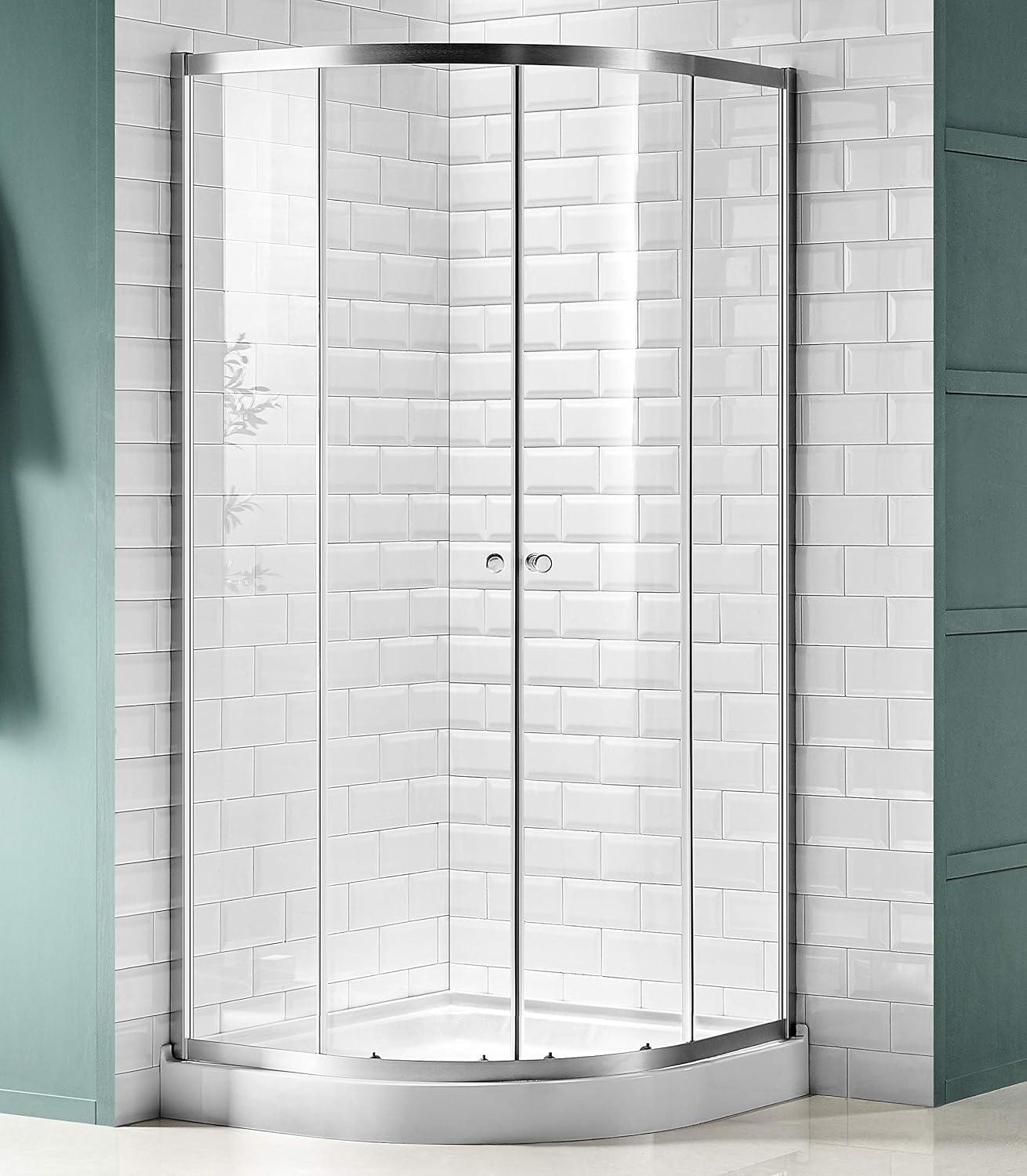 Mare Series 35.2'' W 76'' H Framed Round Reversible Shower Enclosure