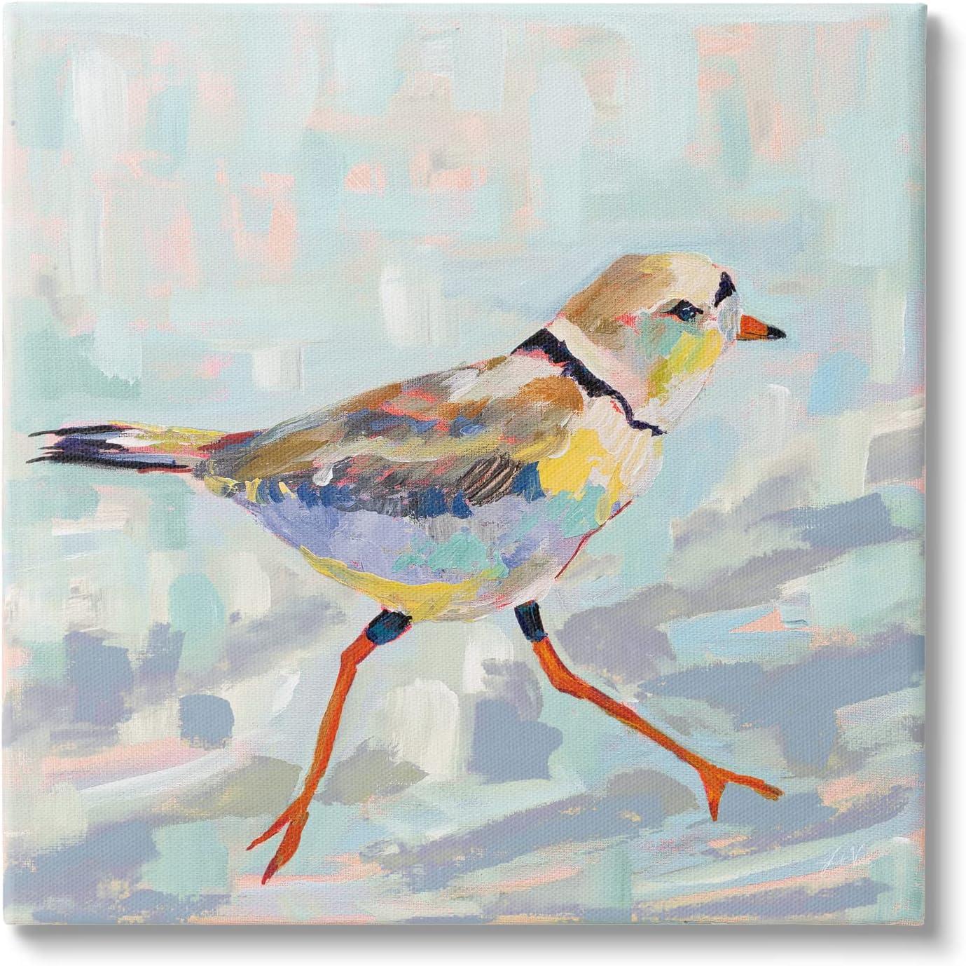 Stupell Industries Coastal Plover Abstract Bird Gallery Wrapped Canvas Wall Art