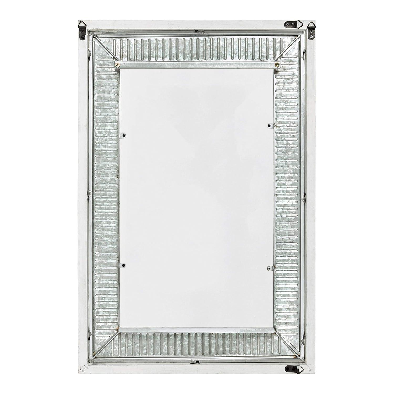 20" x 29.7" Deely Rectangle Wall Mirror White - Kate & Laurel All Things Decor: Modern Style, No Assembly, Wood Frame