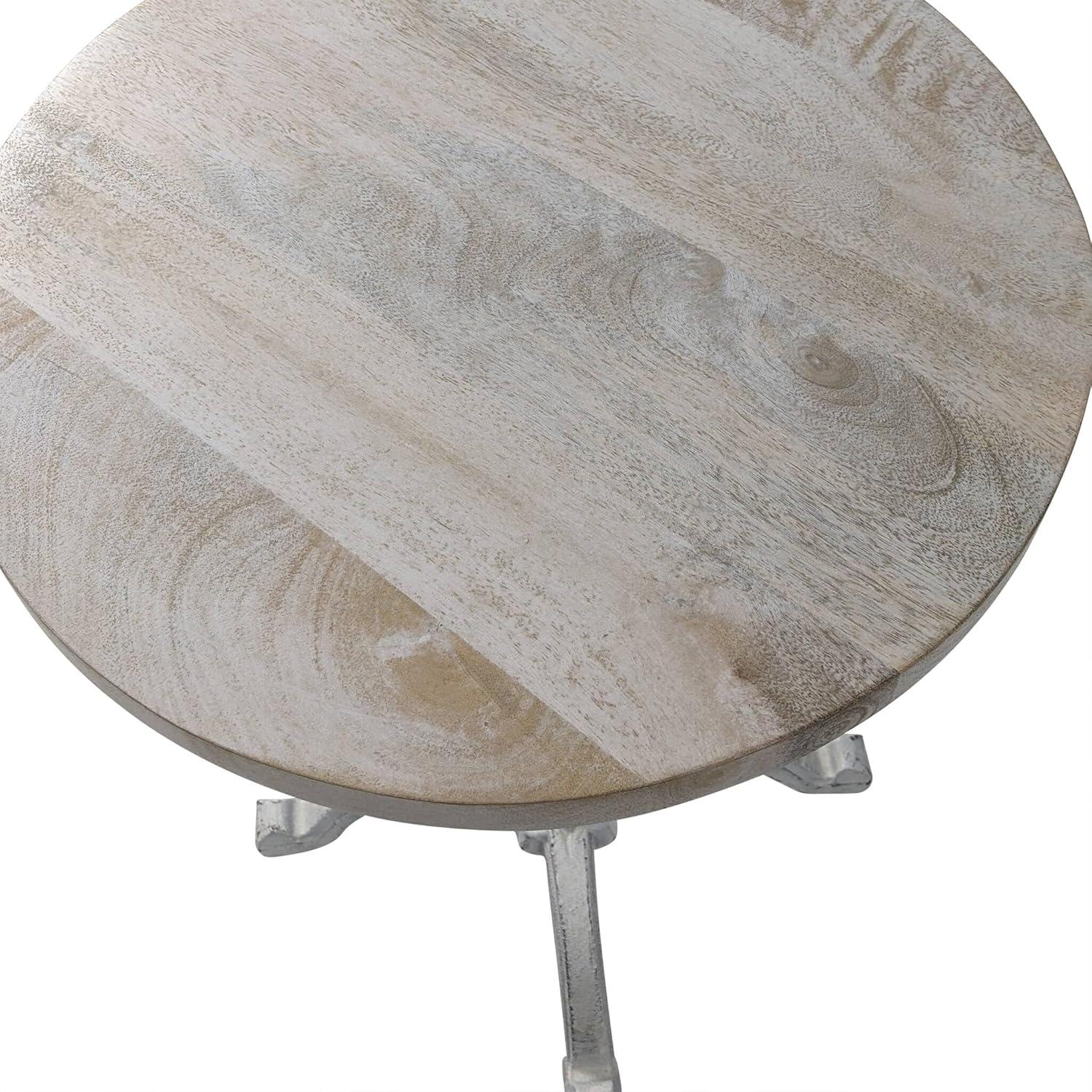 Carolina Living Colton Adjustable Vintage Table Natural Driftwood/Aged Iron: Mango Wood, Iron Frame, 30 Day Warranty