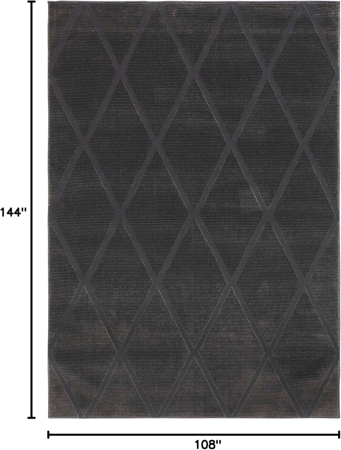 SAFAVIEH Revive Lorrin Diamond Polyester Area Rug, Charcoal, 9' x 12'