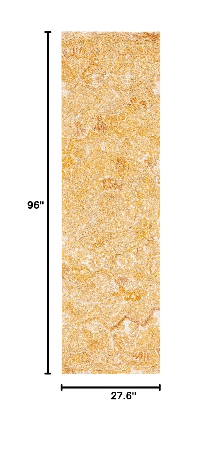 Marquee MRQ110 Hand Tufted Indoor Runner Rug - Yellow/Ivory - 2'3"x8' - Safavieh