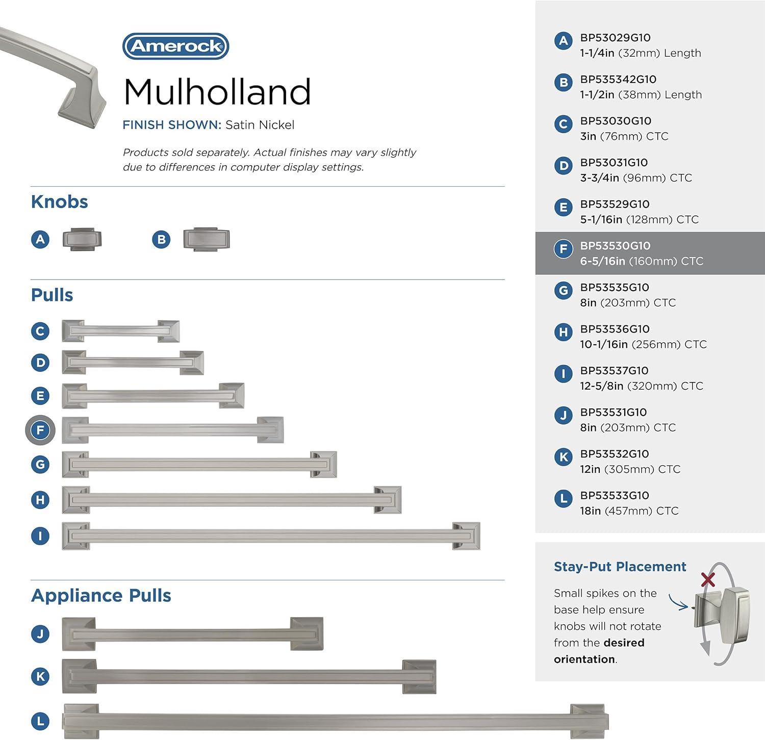 Mulholland 6 5/16" Center to Center Bar Pull