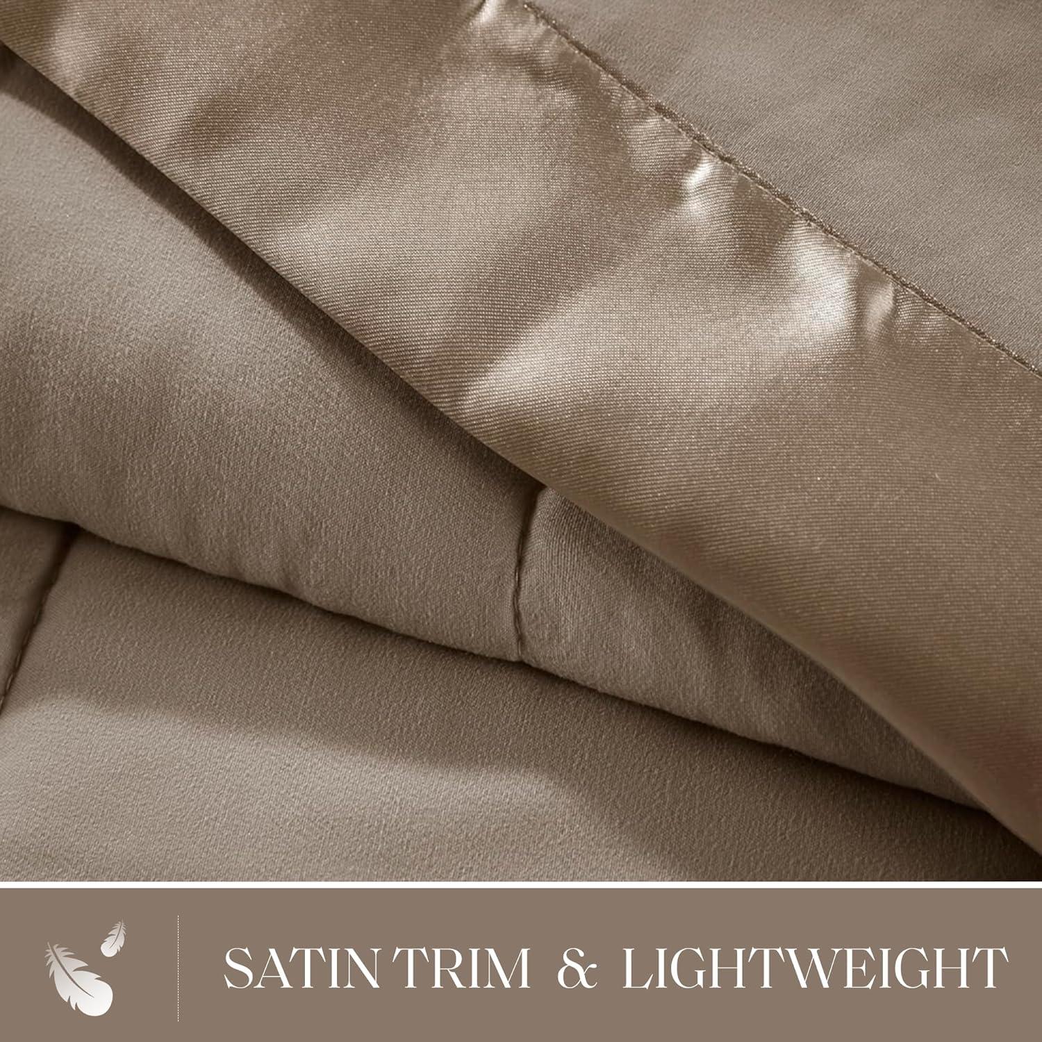 Lightweight Down Alternative Blanket with Satin Trim