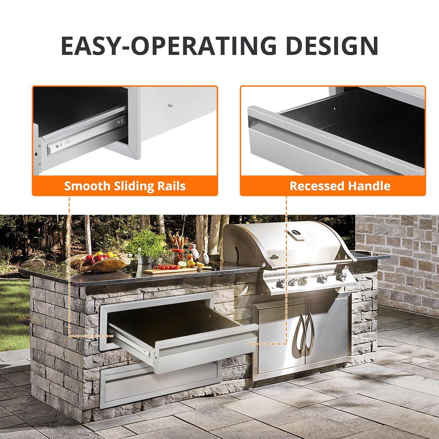 Tuekys Stainless Steel Paper Towel Holder Drawer Cabinet