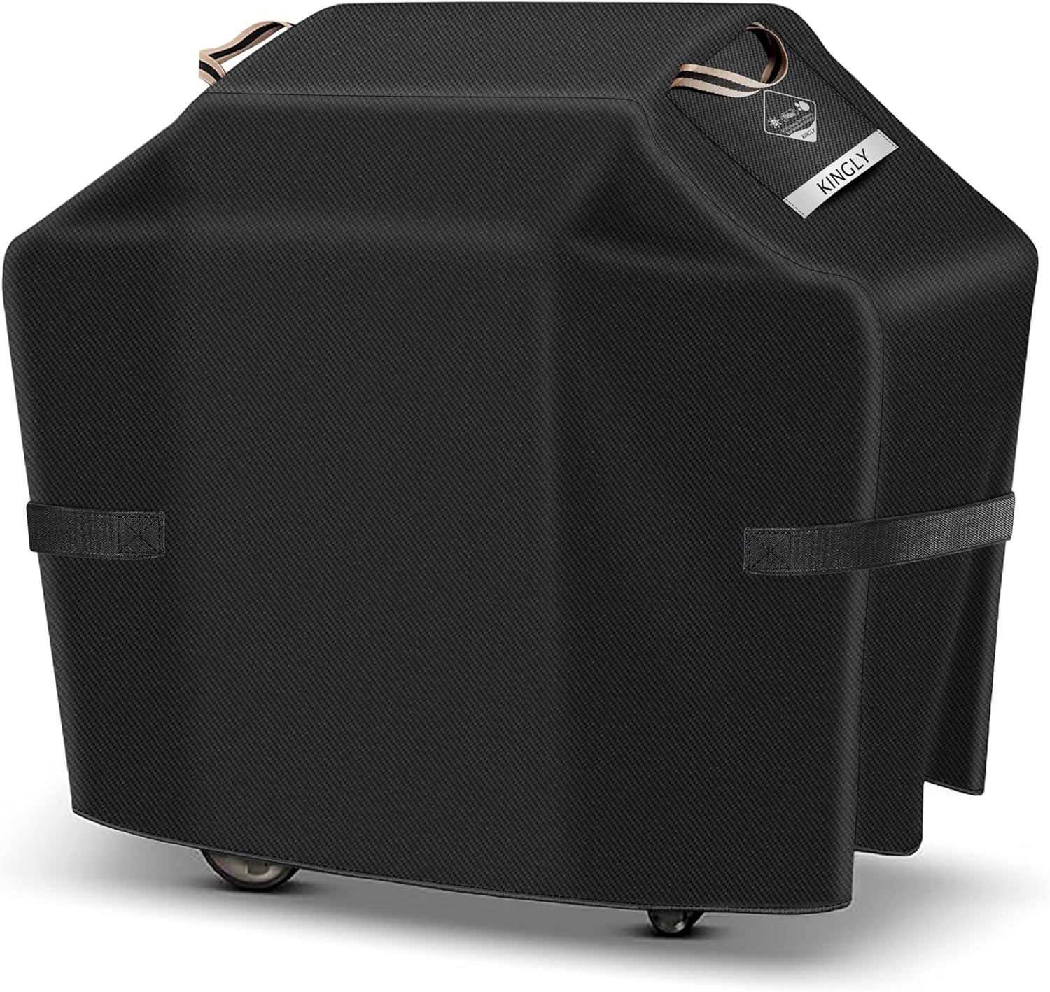 KINGLY 55 Inch Grill Cover for Outdoor Grill,600D Heavy Duty Rip-Proof Material BBQ Cover,Waterproof UV and Fade Resistant Gas Grill Cover with Straps,Barbecue Cover for Weber Char-Broil Nexgrill,etc