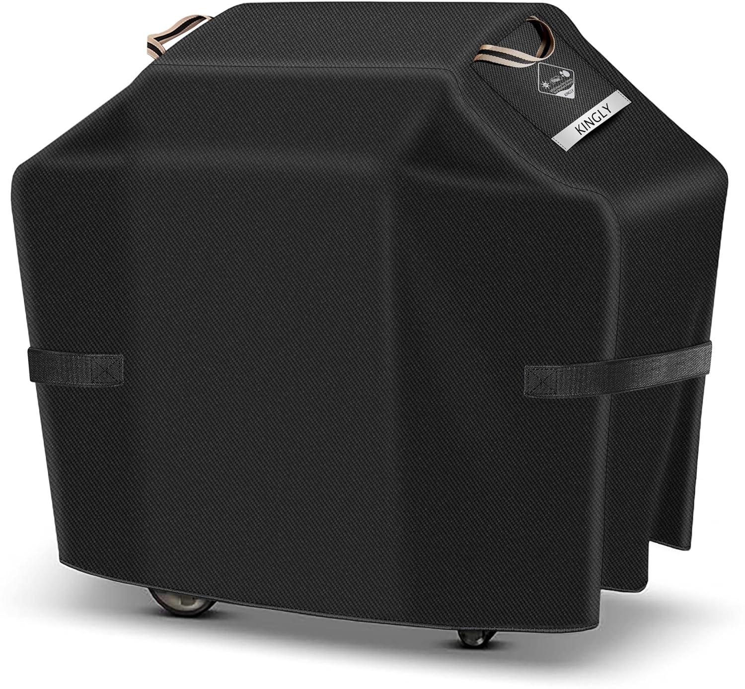 KINGLY 55 Inch Grill Cover for Outdoor Grill,600D Heavy Duty Rip-Proof Material BBQ Cover,Waterproof UV and Fade Resistant Gas Grill Cover with Straps,Barbecue Cover for Weber Char-Broil Nexgrill,etc