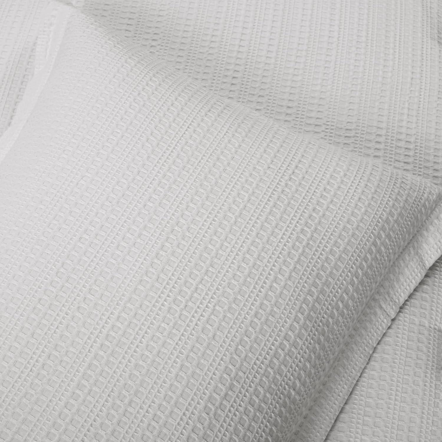 Lush Décor 3pc Full/Queen Haniya Solid Waffle Woven 100% Textured Comforter Set Gray: Includes Pillow Shams, Machine Washable