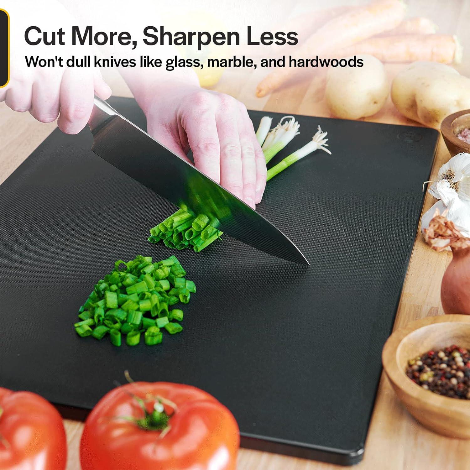 Thirteen Chefs Large Cutting Board for Chopping - Plastic, White, 18 x 12 x 0.5 Inch