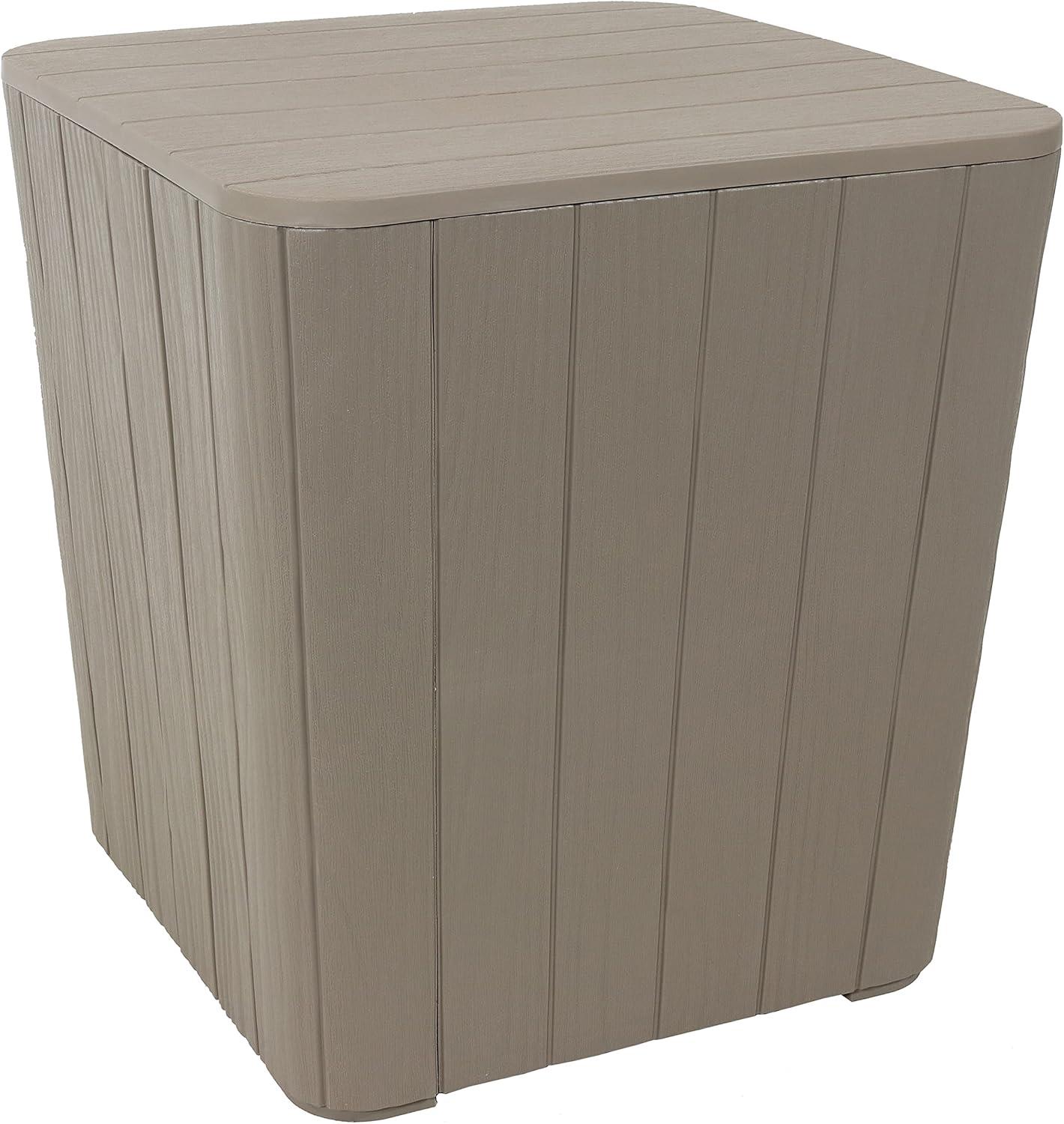 Outdoor Faux Wood Design 11.5-Gallon Resin Deck Storage Box