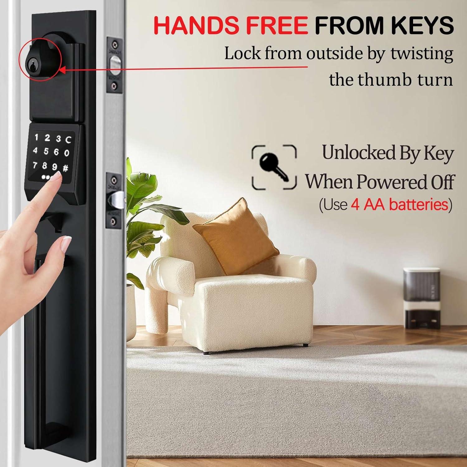 Handleset with Deadbolt and Door and Rosette