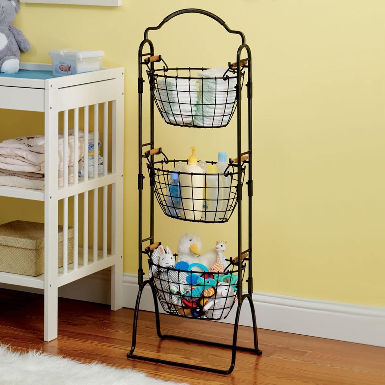 Harbor 3-Tier Metal/Wire Basket