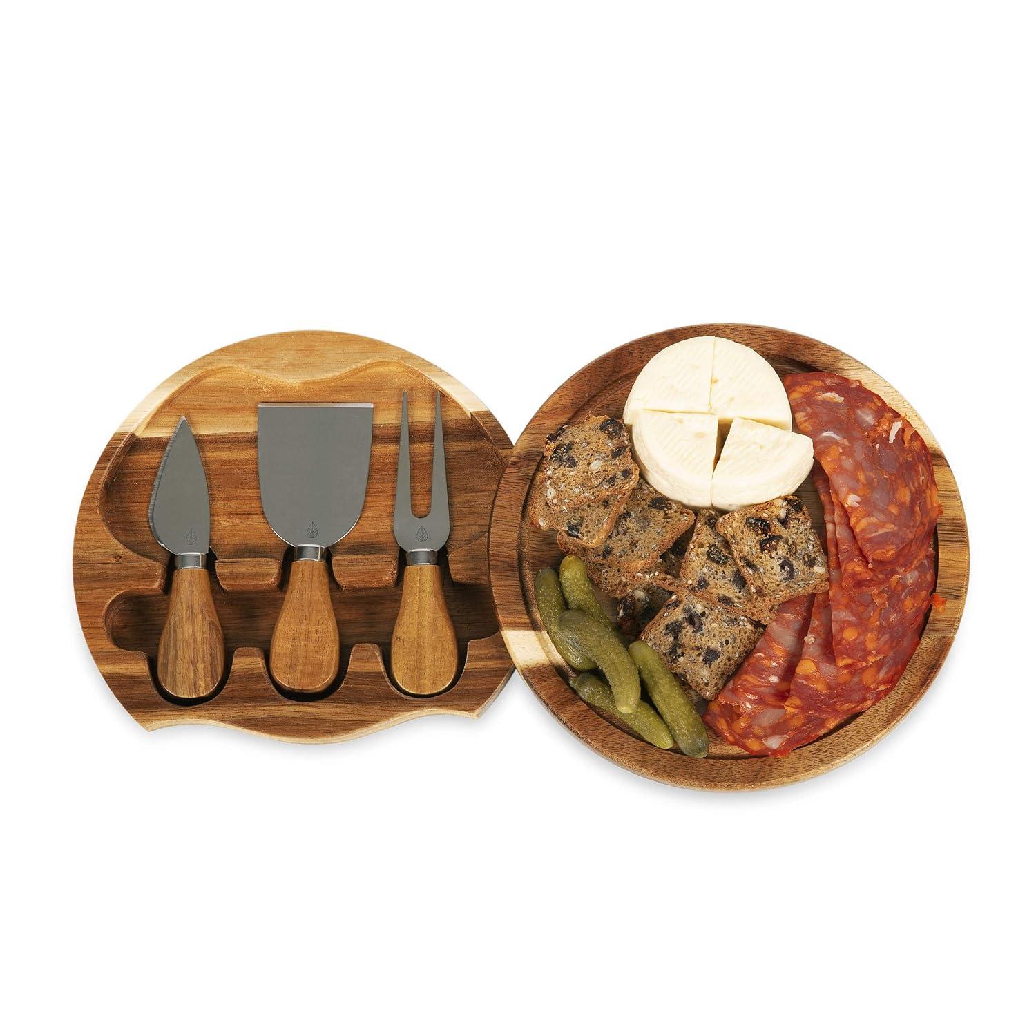 Millwood Pines Brie Cheese Board and Knife Set Wood Cutting Board Set